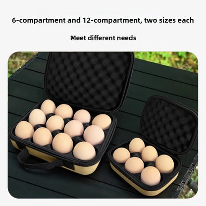 Camping egg carrier case - 6 and 12 egg sizes open