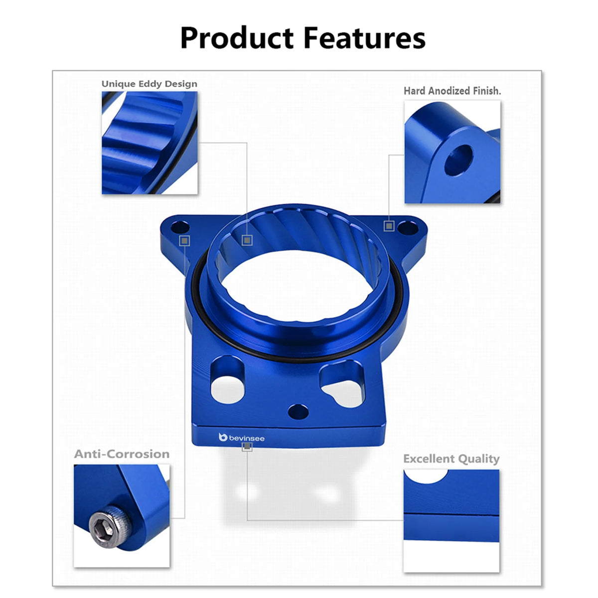 Aluminum Throttle Body Spacer For 1999-2007 Silverado/Sierra 4.8L/5.3L/6.0L, Silverado 1500/Escalade/Yukon Tuck's Performance