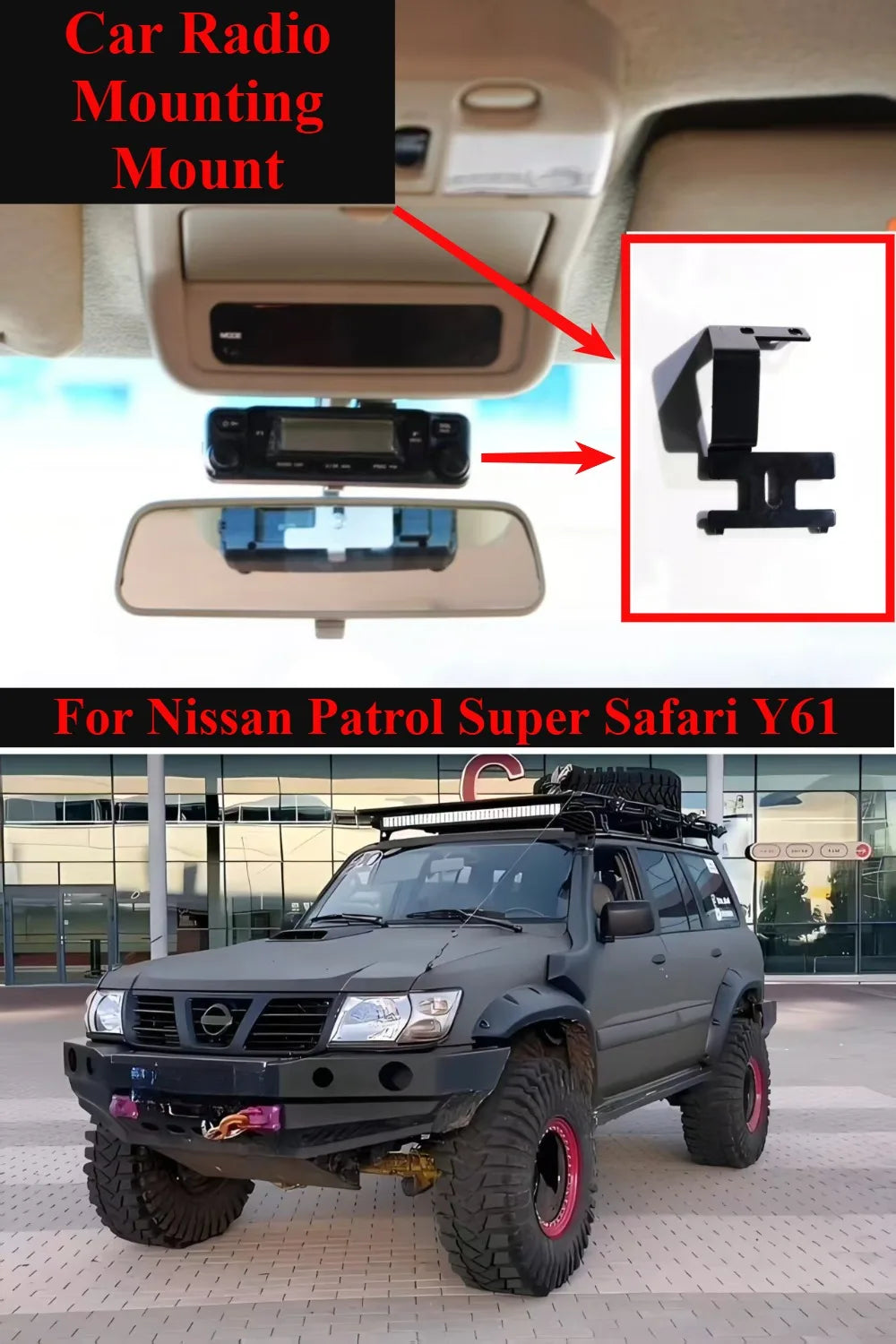 Nissan Patrol GU radio mounting bracket
