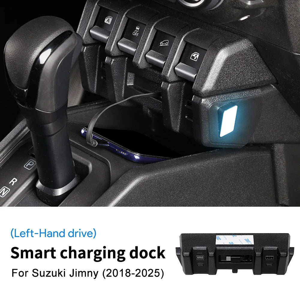 For Suzuki Jimny JB64 Sierra JB74W 2019-2025 Car Charger Power Dual USB Shunt Hub Type C Splitter With Cigarette To Adapter Tuck's Performance