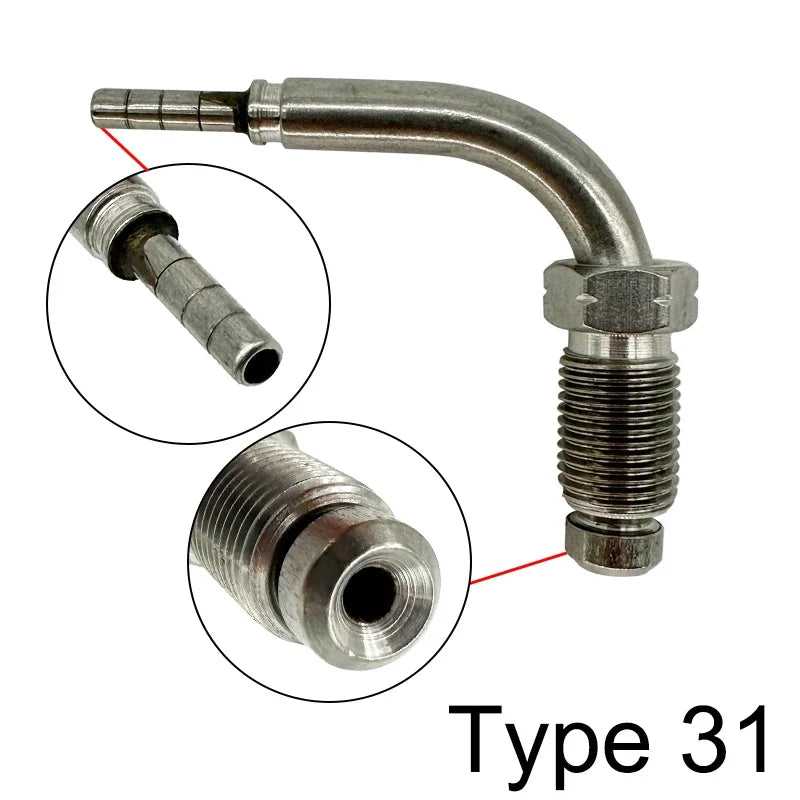 2X Stainless Steel 3AN Motorcycle Motor Bike Hydraulic Brake Oil Hose Line Banjo Fitting 10MM 0/28/45/90° Brake Hose End Adapter Tuck's Performance