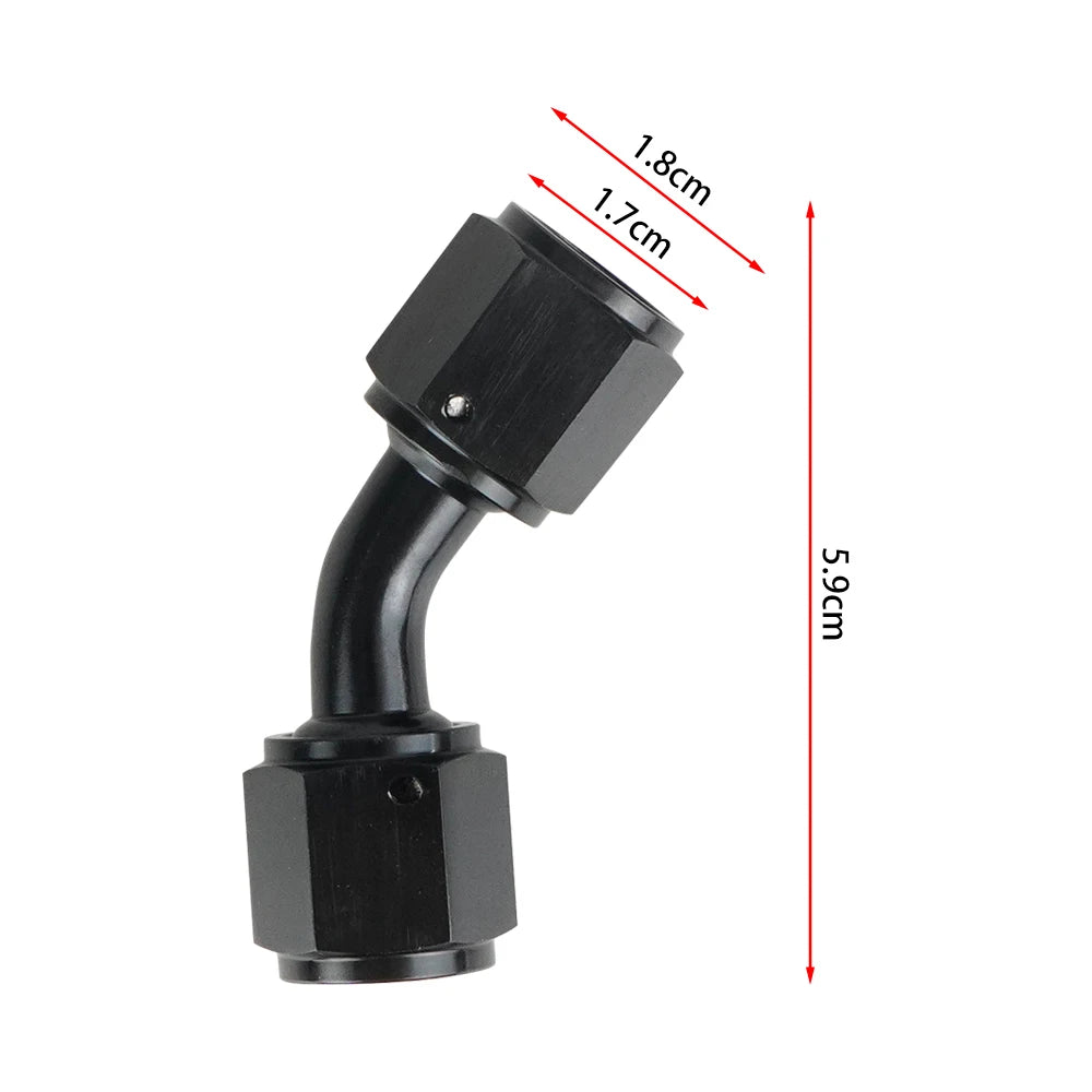 4AN 6AN 8AN 10AN Female to AN Female Union Straight 0 45 90 Degrees Swivel Hose End Fitting Adaptors Aluminum Oil Fuel Connector Tuck's Performance
