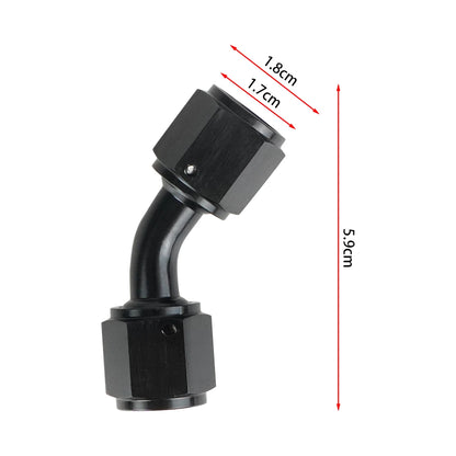 4AN 6AN 8AN 10AN Female to AN Female Union Straight 0 45 90 Degrees Swivel Hose End Fitting Adaptors Aluminum Oil Fuel Connector Tuck's Performance