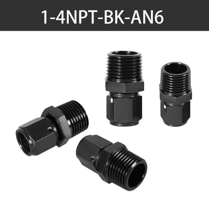 8AN Female Flare Swivel to 1/4 NPT Male Adapter Fitting Union Straight Aluminum AN4 AN6 Female 1/2NPT 1/8 NPT 3/8NPT Male Tuck's Performance