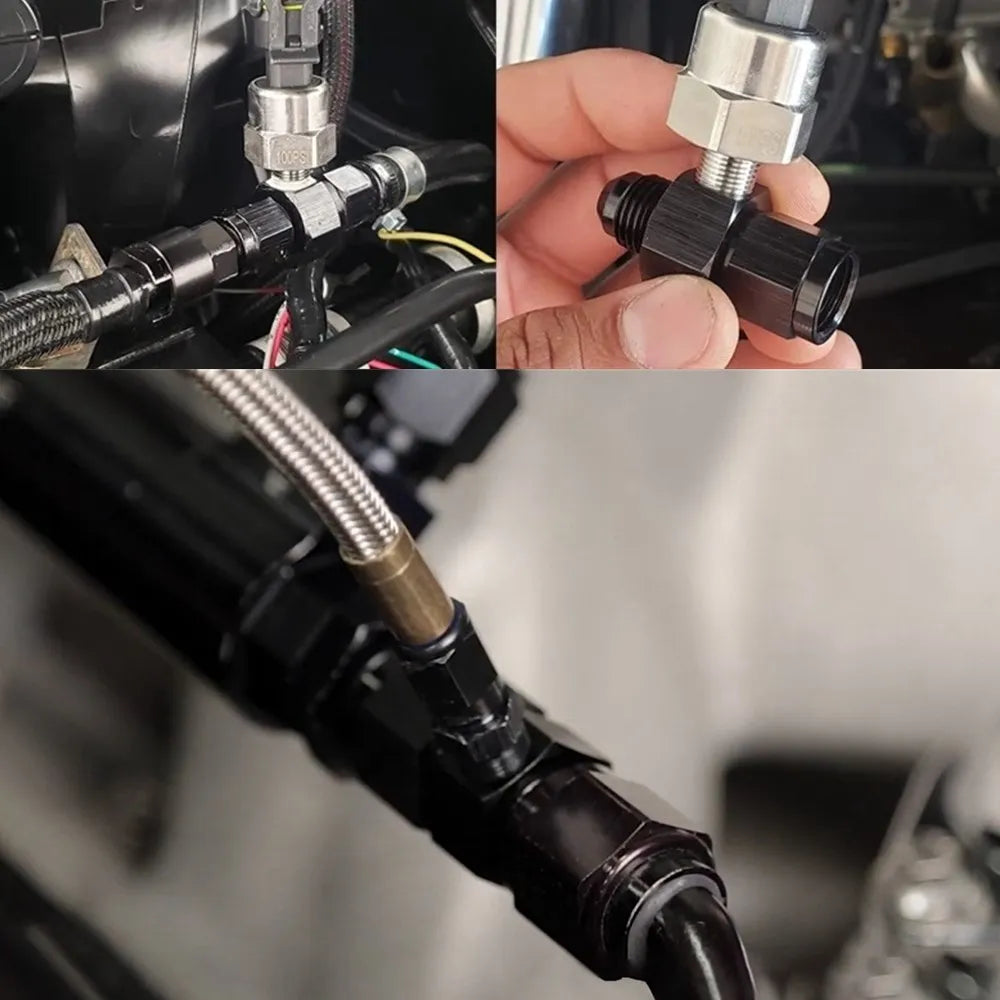 1PC Fuel Pressure Take Off Fitting AN6/AN8/AN10/AN12 Male to Female 1/8 NPT Swivel Joint Connection Gauge Port Hose Adapters Tuck's Performance