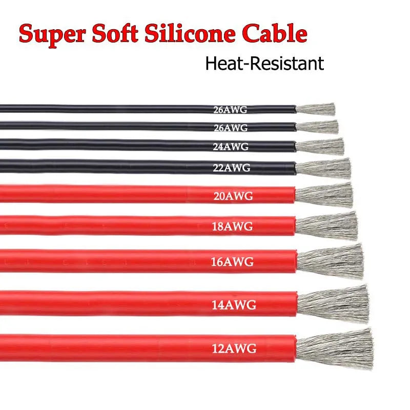 Soft Silicone Power Cable – 12AWG to 26AWG - product image 1