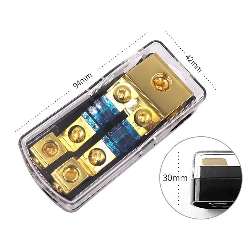 12V / 24V Heavy-Duty Fused Power Distribution Block – 2/3/4-Way Options (Gold-Plated, High Output) Tuck's Performance