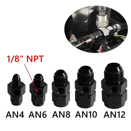 1PC Fuel Pressure Take Off Fitting AN6/AN8/AN10/AN12 Male to Female 1/8 NPT Swivel Joint Connection Gauge Port Hose Adapters Tuck's Performance