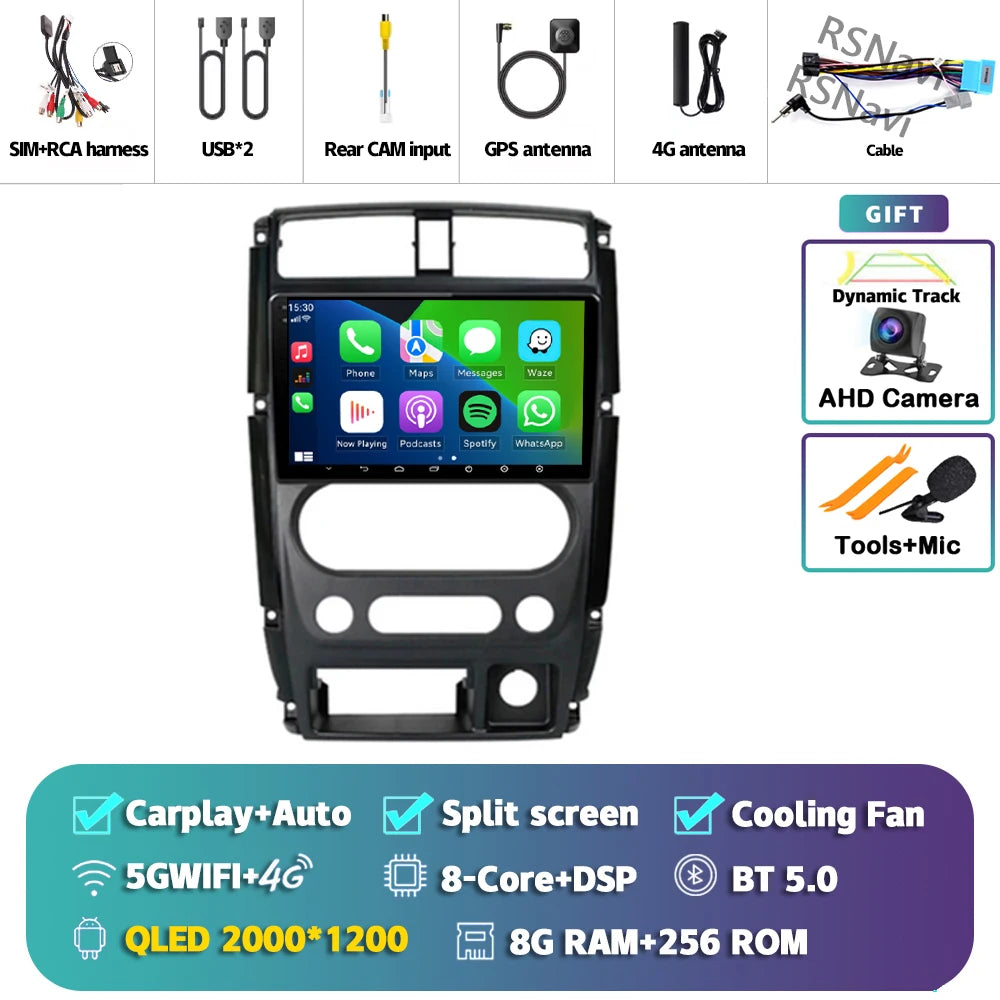 Android 16 Carplay Auto 2K Screen Car Radio Multimedia Player For Suzuki Jimny 3 2005 - 2019 Autoradio GPS Stereo 2din Head Unit Tuck's Performance