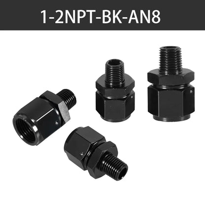 8AN Female Flare Swivel to 1/4 NPT Male Adapter Fitting Union Straight Aluminum AN4 AN6 Female 1/2NPT 1/8 NPT 3/8NPT Male Tuck's Performance