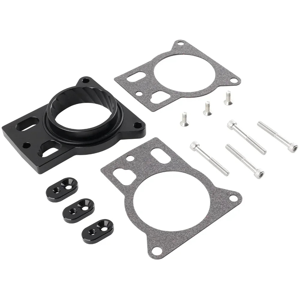Black Silver Throttle Body Spacer For Cadillac Escalade Chevrolet Avalanche Silverado SSR GMC Sierra Hummer Air Intake System Tuck's Performance