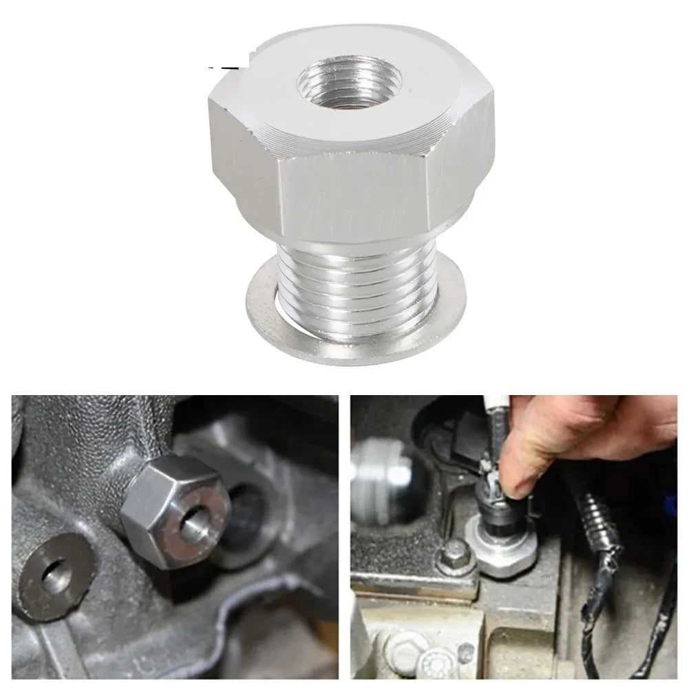 LS Engine Swap Male M16x1.5 or  M12x1.5 Female 1/8 NPT Aluminum Oil Pressure Sensor Adapter Connector With Gasket Silver Tuck's Performance