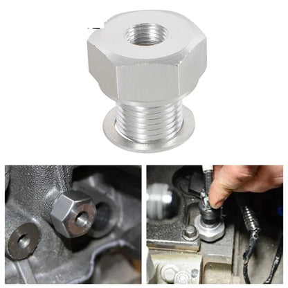 LS Engine Swap Male M16x1.5 or  M12x1.5 Female 1/8 NPT Aluminum Oil Pressure Sensor Adapter Connector With Gasket Silver Tuck's Performance