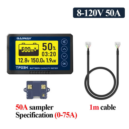 DC 8V-120V Coulomb Counter Battery Capacity Monitor image 22