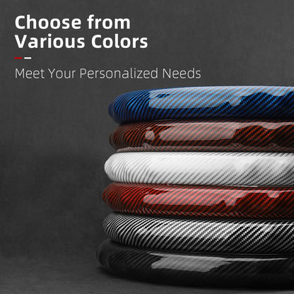 Suitable for Suzuki Carbon Fiber Texture Steering Wheel Cover Snap-On Wave-Shaped Sports Design Protective Case Alto S-Presso Celerio Ignis Swift Dzire Baleno Fronx Vitara E Vitara Grand S-Cross Jimny Xl7 Tuck's Performance
