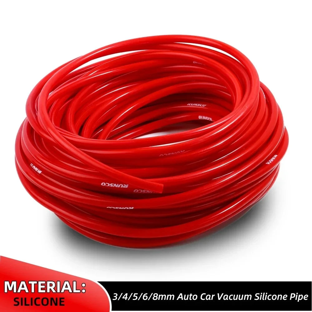 Blue/Red/Black Inner Diameter 3mm, 4mm, 5mm, 6mm, 8mm Car Vacuum Silicone Hose Auto Racing Intercooler Line Pipe Tube 1.5 Meter Tuck's Performance