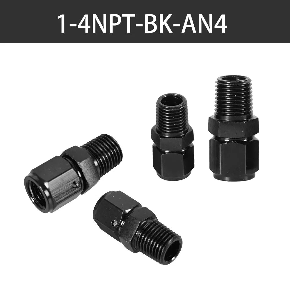 8AN Female Flare Swivel to 1/4 NPT Male Adapter Fitting Union Straight Aluminum AN4 AN6 Female 1/2NPT 1/8 NPT 3/8NPT Male Tuck's Performance