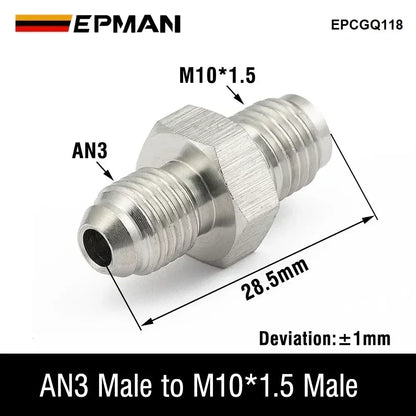 EPMAN Inverted Flare Fitting Turbo Oil Feed Adapter To Male AN3 AN4 Stainless Steel 304 EPCGQ161 Tuck's Performance