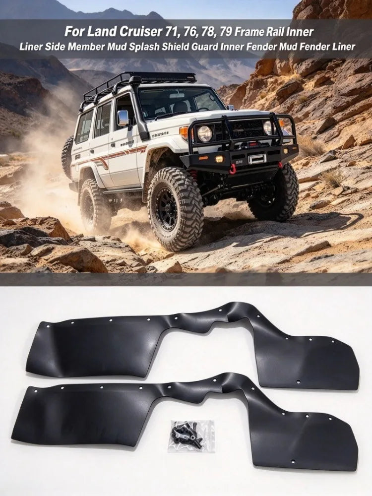 For Land Cruiser 71, 76, 78, 79  Frame Rail Inner Liner Side Member Mud Splash Shield Guard  Inner Fender Mud Fender liner Tuck's Performance