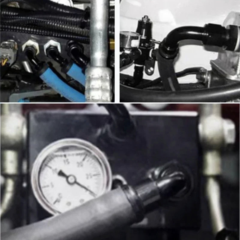 2X 4AN 6AN 8AN 10AN 12AN Oil Fuel Cooler Push-On Hose Fittings 0 45 90 180 Degree Push Lock Rubber Tube End Adapter Aluminum Tuck's Performance