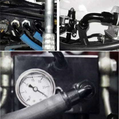 2X 4AN 6AN 8AN 10AN 12AN Oil Fuel Cooler Push-On Hose Fittings 0 45 90 180 Degree Push Lock Rubber Tube End Adapter Aluminum Tuck's Performance
