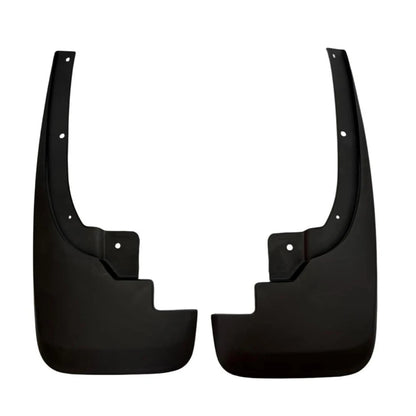 All four D-MAX mud flaps laid out with fitting hardware