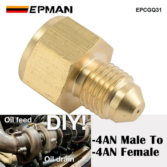 EPMAN Brass AN4 Inline Turbo Oil Feed Inlet Restrictor Fitting -4AN Male To -4AN Female 0.035" EPCGQ31 Tuck's Performance