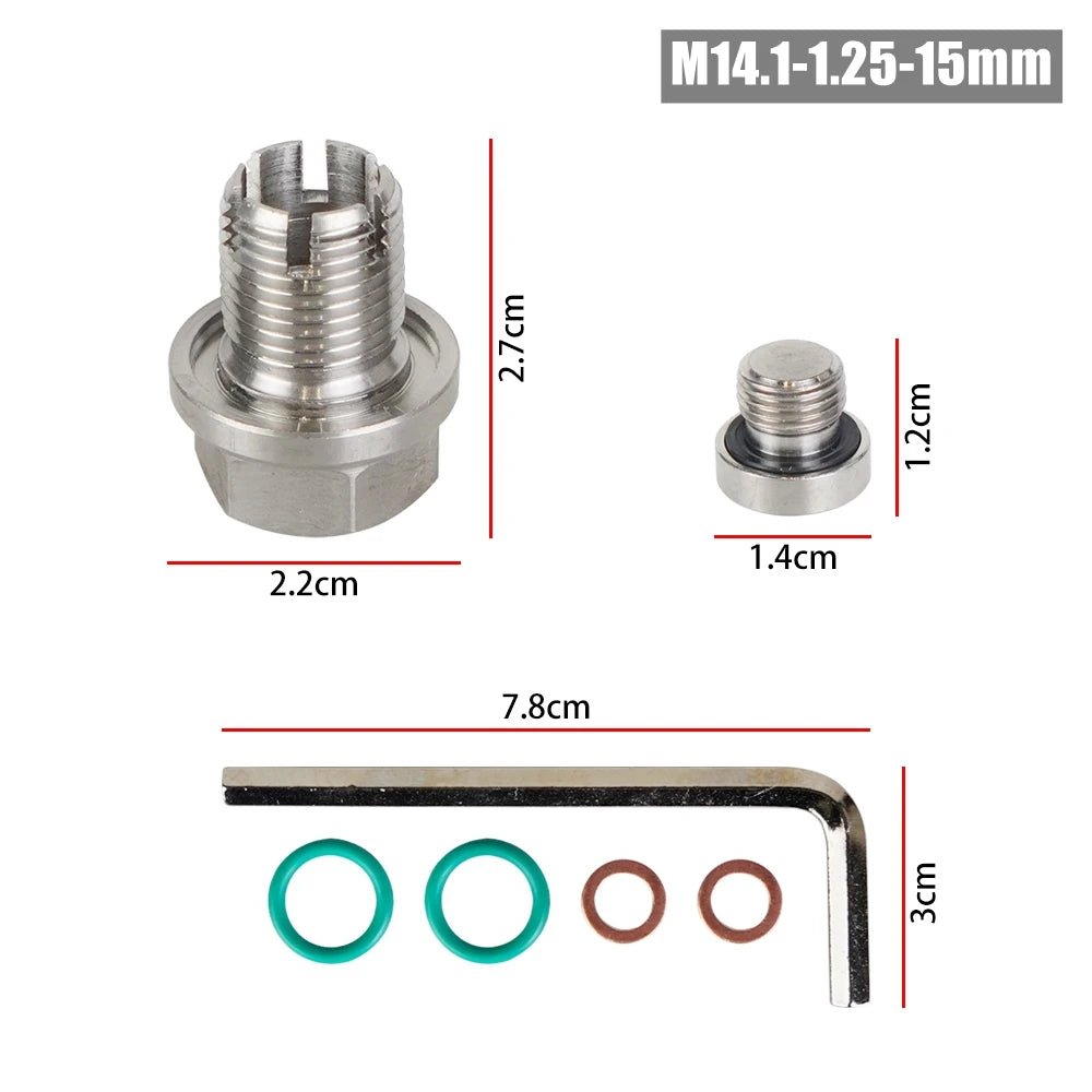 M12.1x1.25/1.5/1.75 M14.1 M16.1 M18.1x 15mm Oil Drain Plug Oversize Piggyback Self Tapping Oil Pan Thread Repair Kit Tuck's Performance