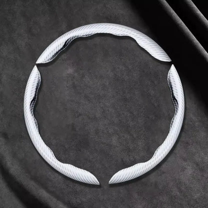 White carbon-look steering wheel cover 3 piece set