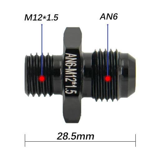 1Pcs Aluminum Alloy AN6/AN8/AN10/AN12 to AN/M14/M16/M18x1.5 Metric Fuel Hose Adapter Pipe Thread Fitting for Oil Cooler System Tuck's Performance