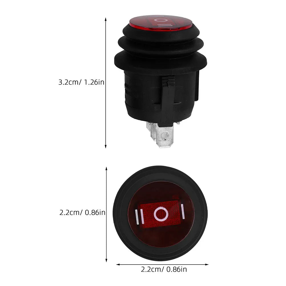 2Pcs Round Waterproof Rocker Switch 3 Pin 3 Position Off on Momentary Automotive Toggle Switch for Car Truck Camper Boat 12V LED Tuck's Performance