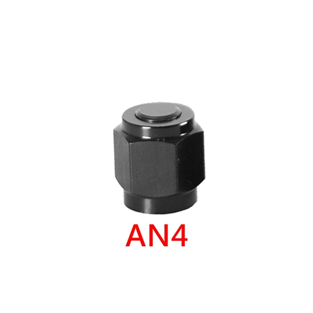 1PC AN4 AN6 AN8 AN10 AN12 Adapter Female Flare End Cap Plug Tube Fitting Hex Head Port Fitting Aluminum Black Tuck's Performance