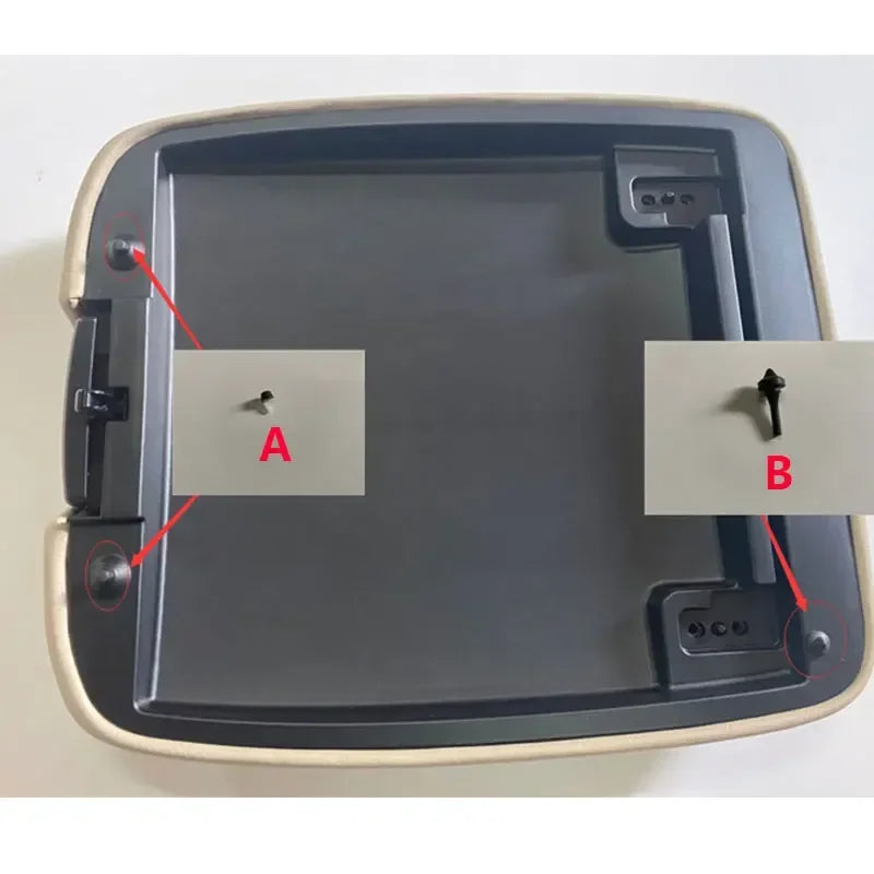Armrest bin mat showing raised granular rubber surface