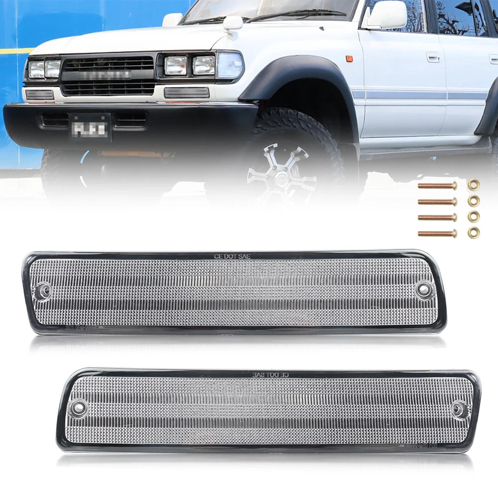 2Pcs Front Bumper Daytime Running Light Turn Signal Light Parking Light For 1991-1997 Toyota Land Cruiser 80 FJ82 Lexus LX450 Tuck's Performance