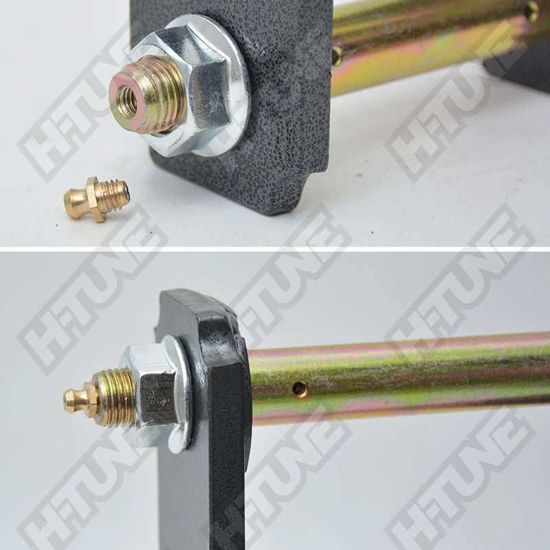 Greasable shackle nipple and bush detail