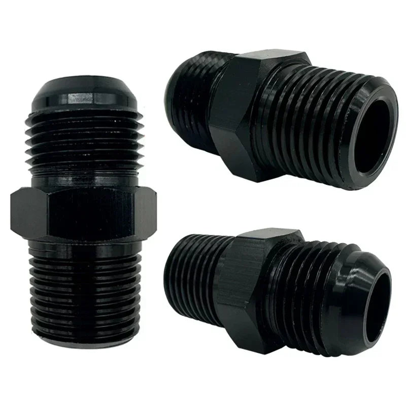2X Flare Male AN4 AN6 AN8 AN10 AN12 To 1/4NPT 1/8NPT 3/8NPT 3/4 NPT Thread Straight Fittings Fuel Oil Cooler Hose Pipe Adapter Tuck's Performance