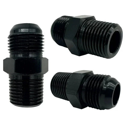 2X Flare Male AN4 AN6 AN8 AN10 AN12 To 1/4NPT 1/8NPT 3/8NPT 3/4 NPT Thread Straight Fittings Fuel Oil Cooler Hose Pipe Adapter Tuck's Performance