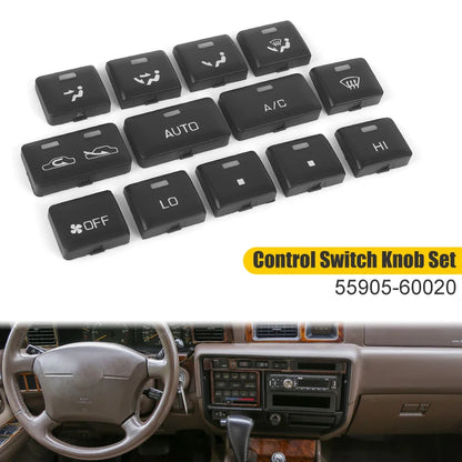 AC Heater Climate Control Switch Button Set for Toyota Land Cruiser FJ80 1992-1997 Lexus LX450 1996-1997 55905-60020 55905-60030 Tuck's Performance