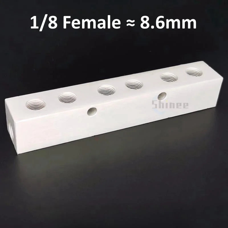 Aluminium Splitter 1/8" 1/2" BSP Internal Thread Port 2 3 4 5 6 7 8 9 10 Way 1/4 Pneumatic Air Manifold Distributor Connector Tuck's Performance