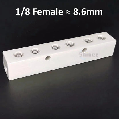 Aluminium Splitter 1/8" 1/2" BSP Internal Thread Port 2 3 4 5 6 7 8 9 10 Way 1/4 Pneumatic Air Manifold Distributor Connector Tuck's Performance