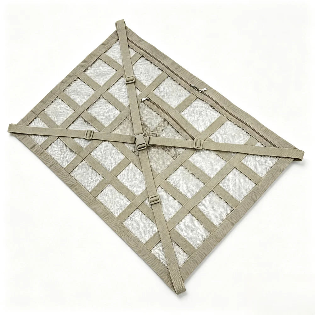 90 x 65cm ceiling cargo storage net with cross straps