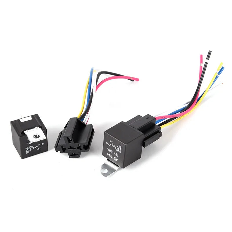 Waterproof Automotive Relay 12v 5pin 40a Car Relay With Black Red Copper Terminal Auto Relay With Relay Socket 1pc Tuck's Performance
