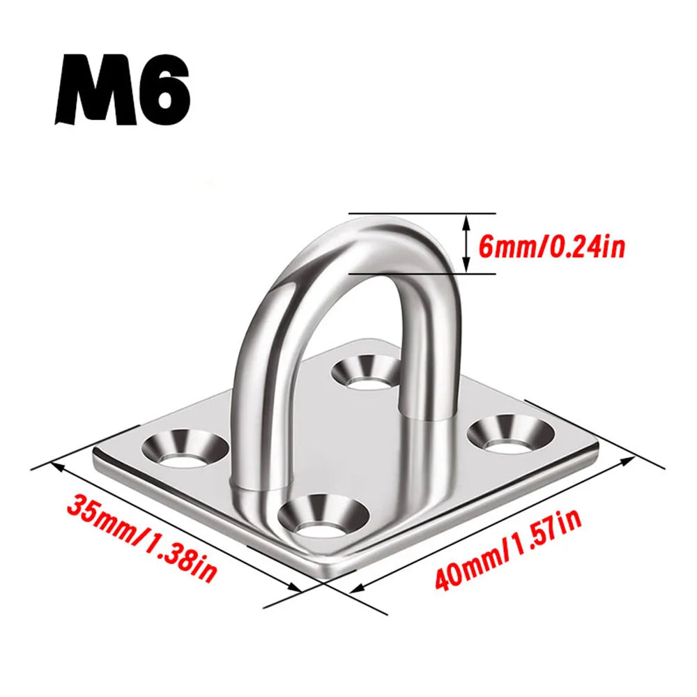 Multiple tie-down hooks laid out in a pack
