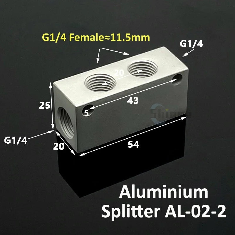 Aluminium Splitter 1/8" 1/2" BSP Internal Thread Port 2 3 4 5 6 7 8 9 10 Way 1/4 Pneumatic Air Manifold Distributor Connector Tuck's Performance