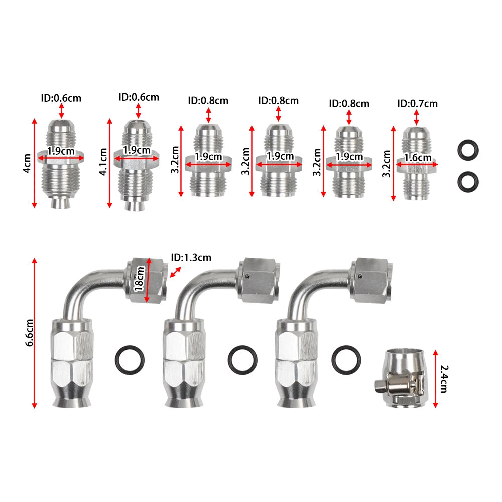 6AN Power Steering Hose Kit Fit for Chevy C10 LS Swap Connects GM Type 2 Tuck's Performance