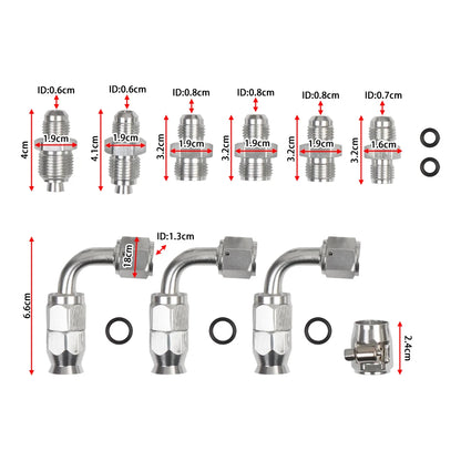 6AN Power Steering Hose Kit Fit for Chevy C10 LS Swap Connects GM Type 2 Tuck's Performance