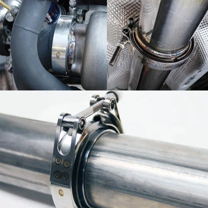 2" 2.5" 3" 3.5" 4" V-Band Clamp With Flange Male Female Fit for Exhaust System, Turbocharger, Downpipe, Muffler Tuck's Performance