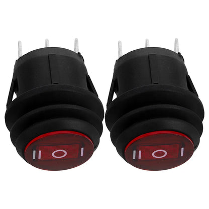 2Pcs Round Waterproof Rocker Switch 3 Pin 3 Position Off on Momentary Automotive Toggle Switch for Car Truck Camper Boat 12V LED Tuck's Performance