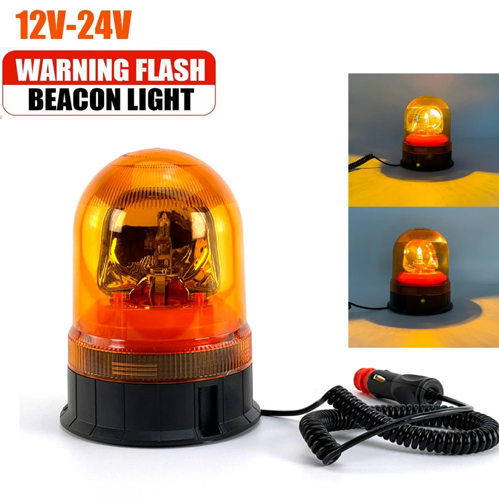 12V/24V Amber Magnetic Rotating Warning Beacon image 1