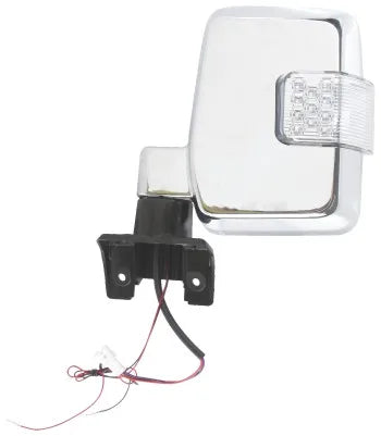 Chrome door mirror with LED side indicator for LandCruiser 70 Series